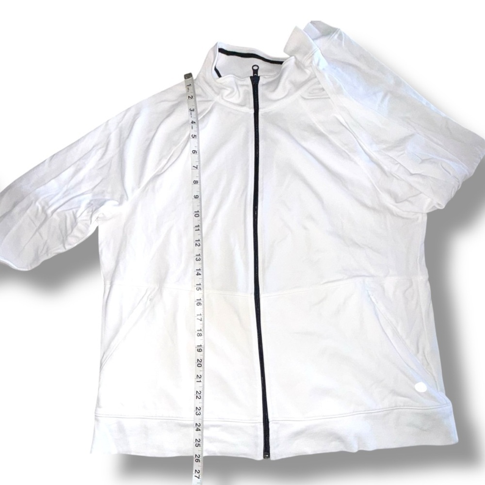 T BY TALBOTS Everyday Yoga Jacket - Solid White XL - Picture 9 of 10